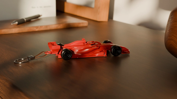 Precision-Engineered F1 Race Car Keychain