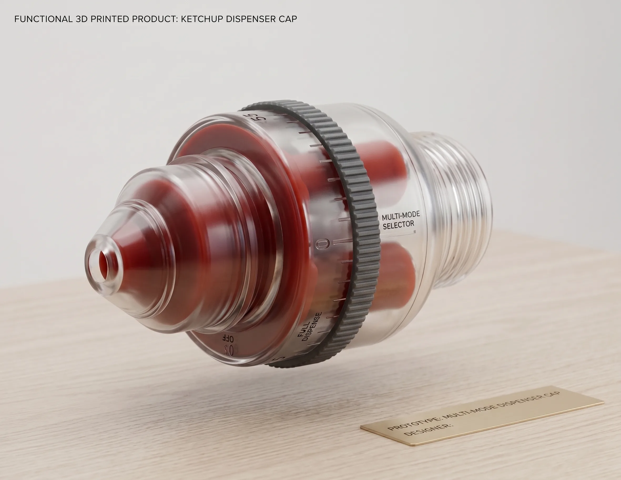 Multi-Mode Ketchup Dispenser Cap – 3D Design