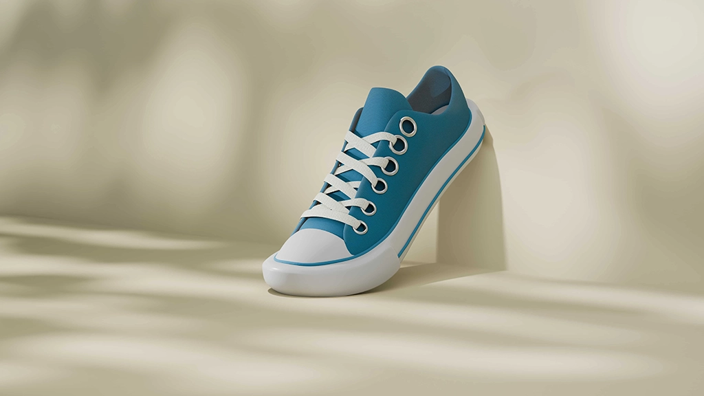 Classic Canvas Sneaker — 3D Product Design - classic canvas sneaker unlaced upper mesh viewport