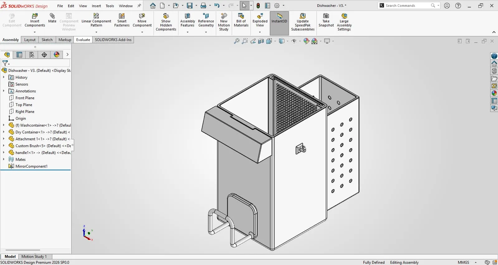 HydroCube — Compact Countertop Dishwasher - hydrocube dishwasher full modular cad assembly