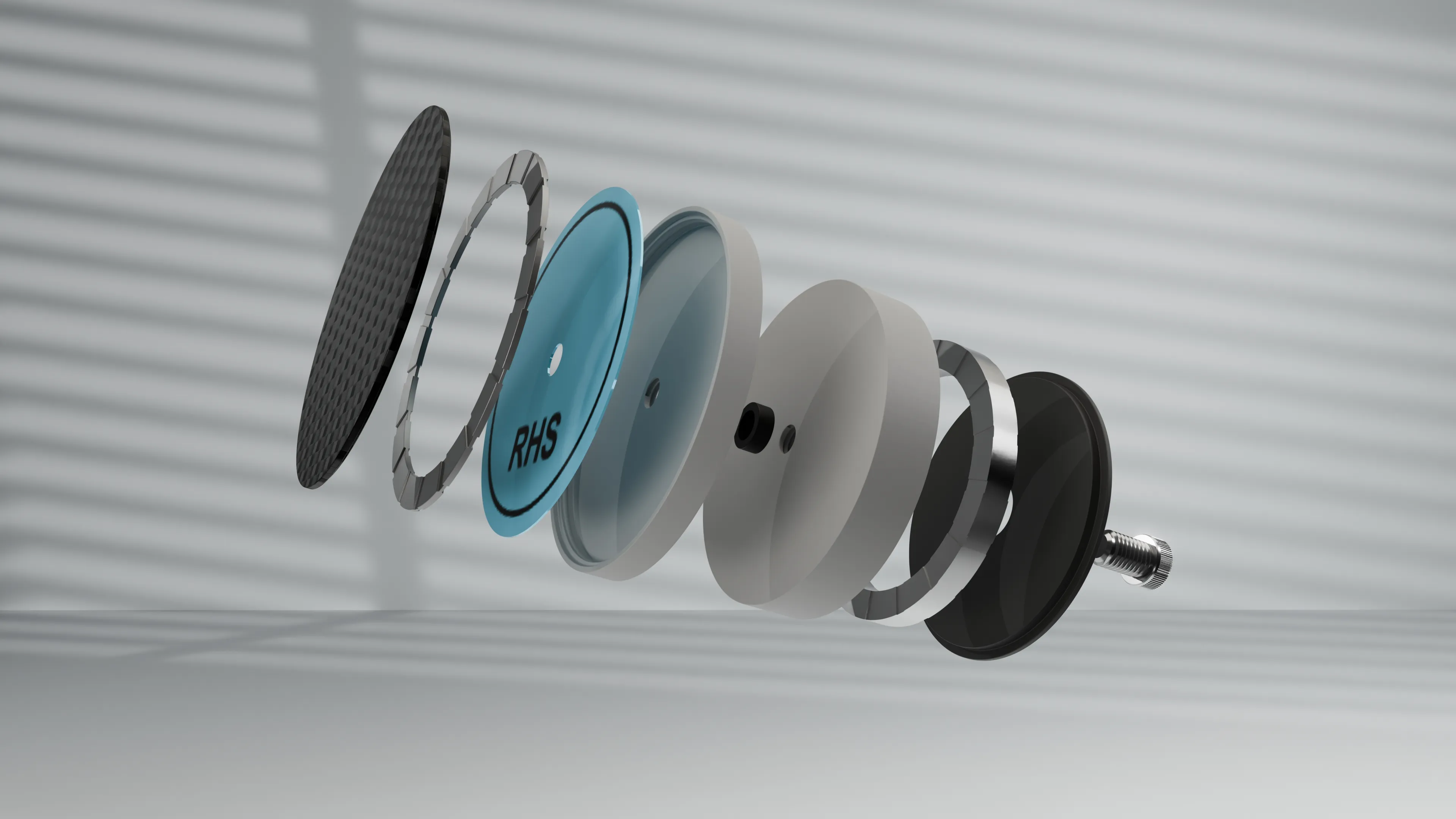 Magnetic Phone Mount — CAD Modeling & 3D Visualization - magnetic phone mount exploded view branded render