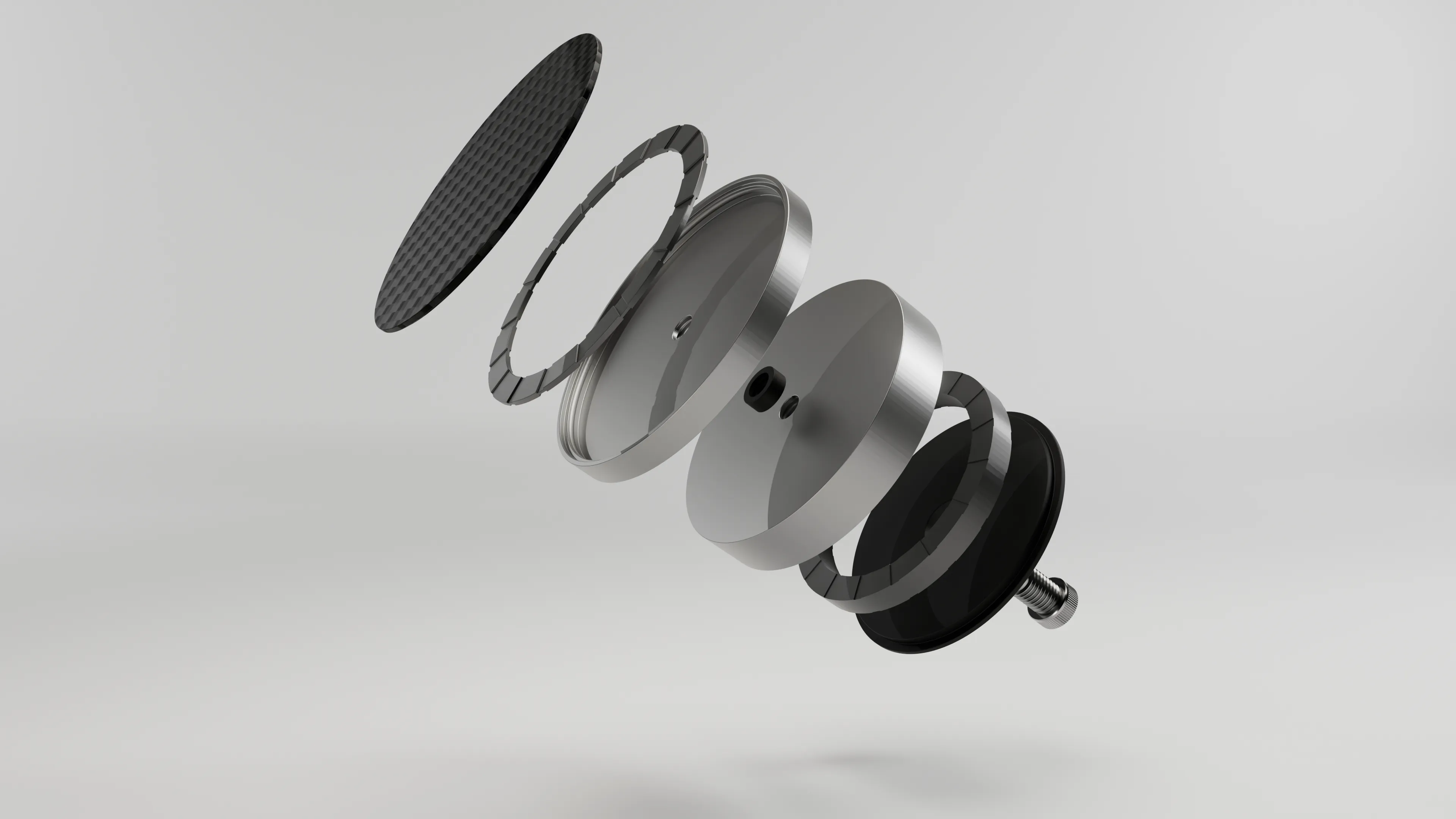 Magnetic Phone Mount — CAD Modeling & 3D Visualization - magnetic phone mount exploded view render