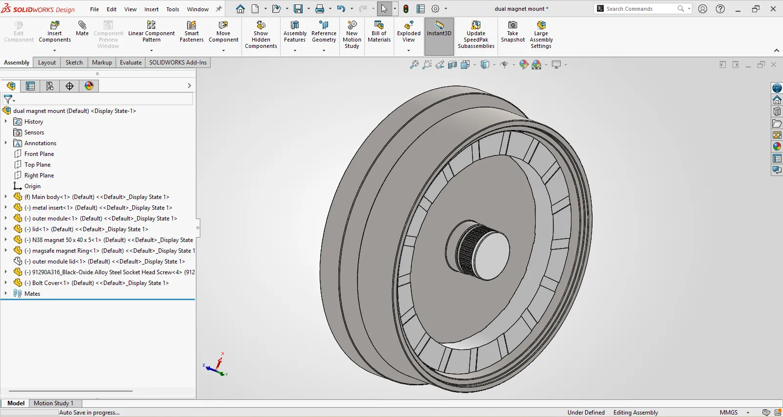 Magnetic Phone Mount — CAD Modeling & 3D Visualization - magnetic phone mount solidworks assembly cad